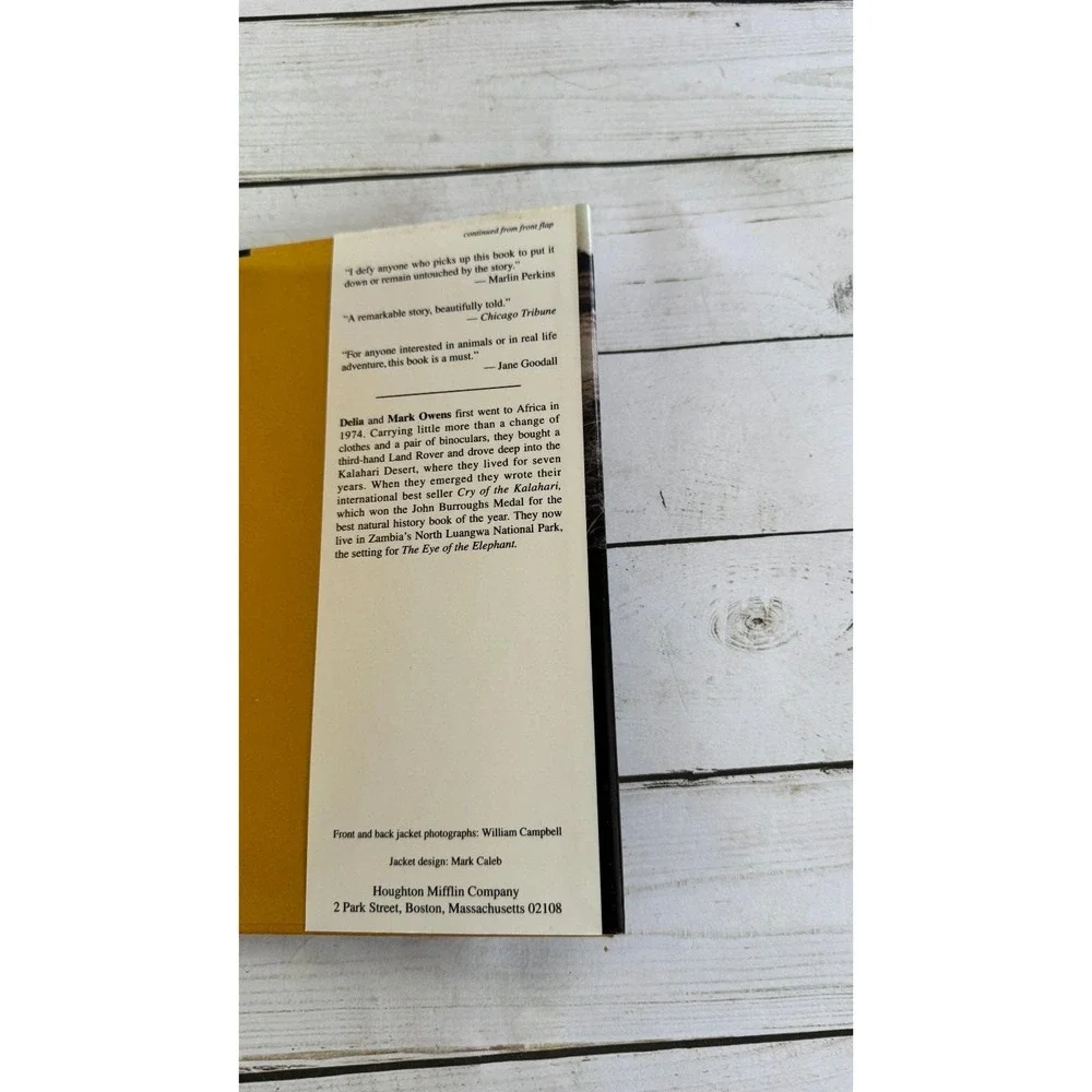 The Eye of the Elephant Delia & Mark Owens 1992 First Ed Hardcover Africa